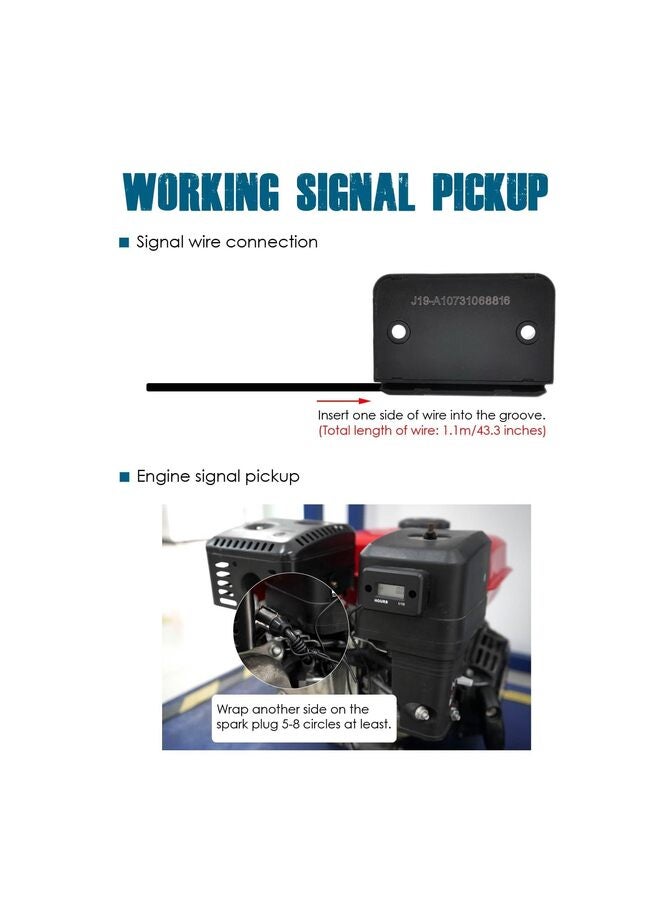 Digital LCD Maintenance Hour Meter for Small Engine, Waterproof Design, Applicable to Gas Engine Powered Lawn Mower Generator Compressor Motorcycle ATV Outboard Motor Chainsaw Etc - Image 5