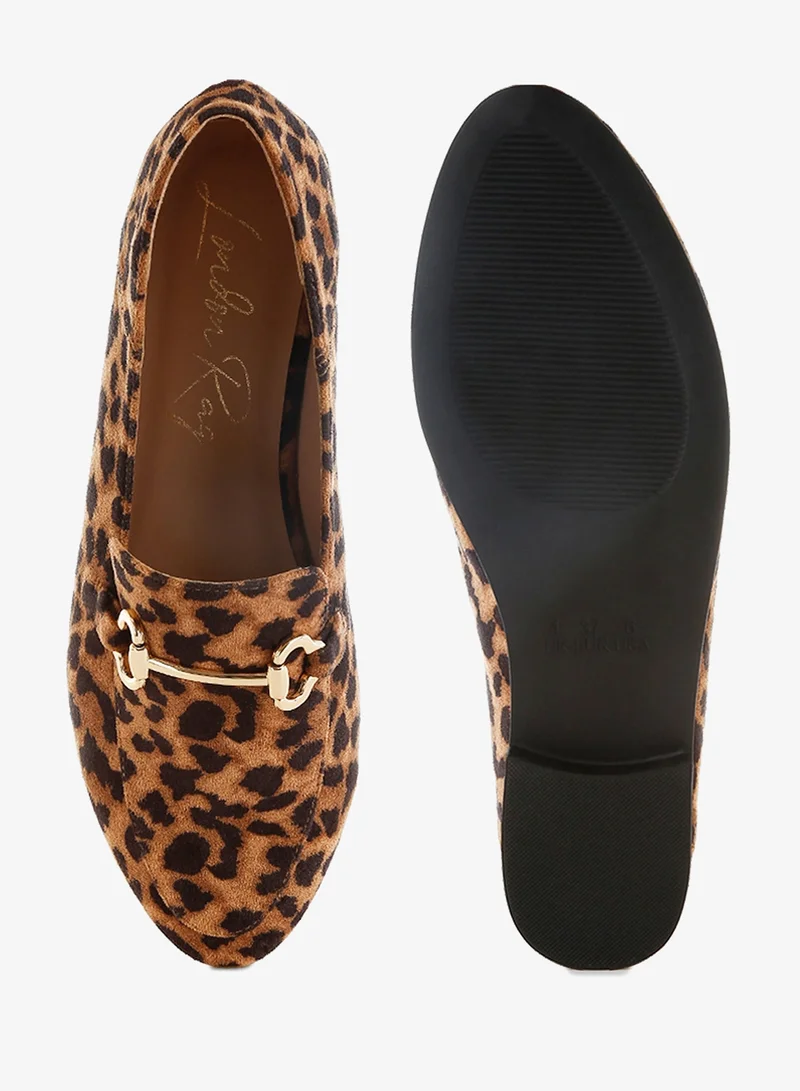 London Rag  London Rag Women's Horsebit Embellished Flat Loafers in Leopard for Women | Best Price UAE