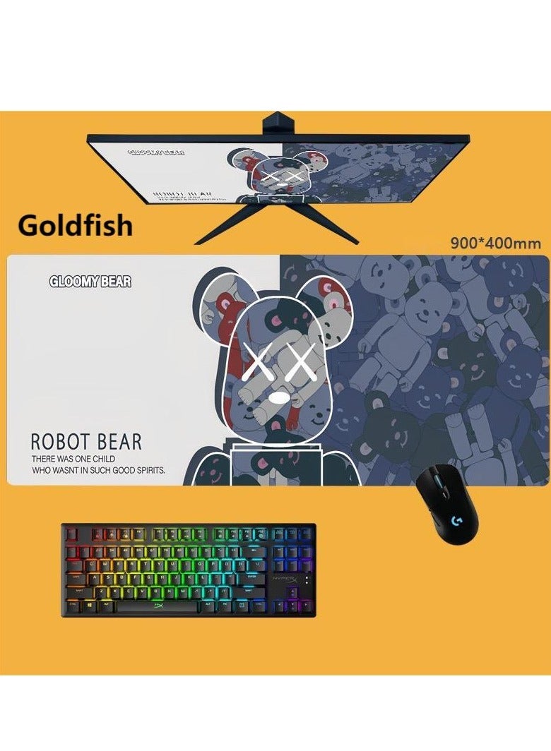 Goldfish Super Large Animation Mouse Pad 400mm x 900mm Extra Wide Desk Mat for Gaming Office Daily Use - Image 1