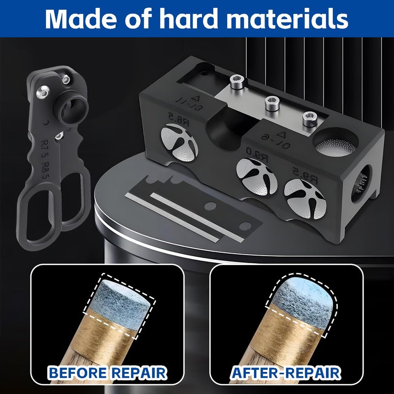 Guokoo 11-in-1 Pool Cue Tips Replacement Kit, Billiards Pool Cue Tip Shaper, Portable Pool Table Accessories for Pool Cue Tip Replacement and Shaping, Pool Cue Tip Repair Kit for Billiard Enthusiasts - Image 3