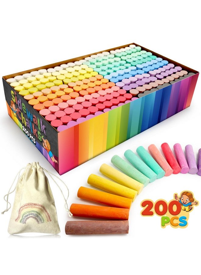 سمول فيش مجموعة طباشير الرصيف القابلة للغسل 200 قطعة في 20 لونًا: طباشير رسم جامبو للأطفال للفن الخارجي، صندوق طباشير السبورة العملاق غير السام الخالي من الغبار للرسم على السبورة للأطفال الصغار، ساحة اللعب، الحفلات - Image 1