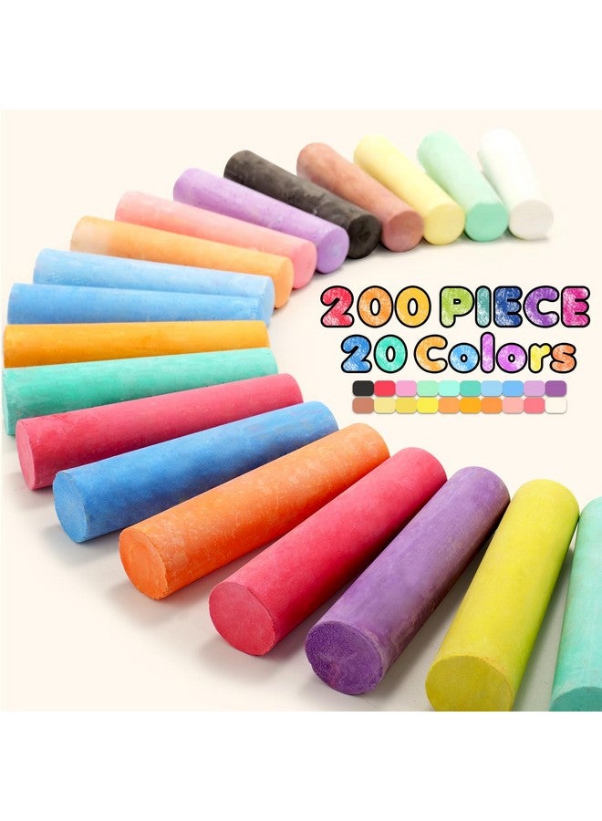 سمول فيش مجموعة طباشير الرصيف القابلة للغسل 200 قطعة في 20 لونًا: طباشير رسم جامبو للأطفال للفن الخارجي، صندوق طباشير السبورة العملاق غير السام الخالي من الغبار للرسم على السبورة للأطفال الصغار، ساحة اللعب، الحفلات - Image 2