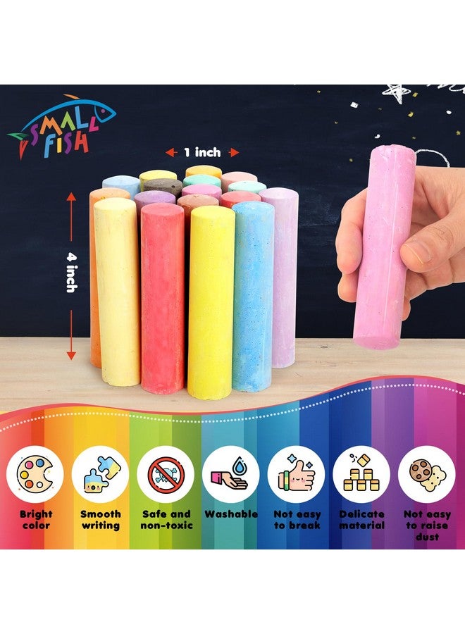 سمول فيش مجموعة طباشير الرصيف القابلة للغسل 200 قطعة في 20 لونًا: طباشير رسم جامبو للأطفال للفن الخارجي، صندوق طباشير السبورة العملاق غير السام الخالي من الغبار للرسم على السبورة للأطفال الصغار، ساحة اللعب، الحفلات - Image 3