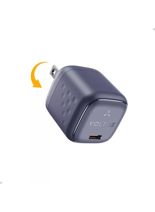 فولتمي شاحن جداري VOLTME Revo 30 Mini2 بقوة 30 واط بتقنية GaN، مزود بمنفذ USB-C، يدعم الشحن السريع PD 3.0 وPPS، شاحن صغير الحجم لأجهزة iPhone وSamsung Galaxy وiPad وMacBook Air والأجهزة المزودة بمنفذ USB-C. يتضمن كابل من النوع C. - Image 3