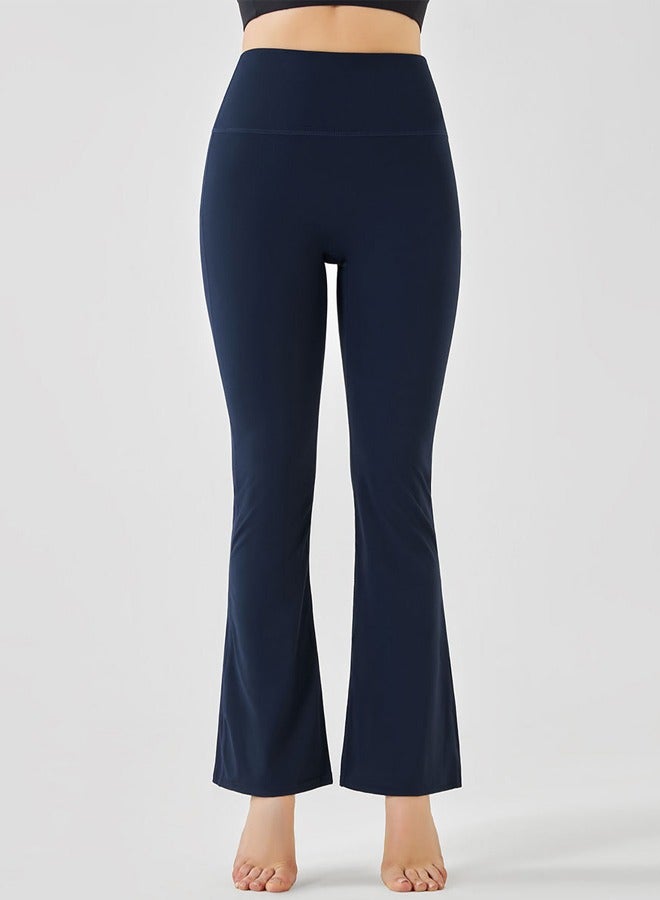 NIBEMINENT Solid Casual Yoga Pants Navy Blue - Image 2