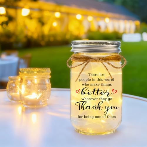 COZITED Thank You Gifts for Women Mason Jar Night Light - Inspirational Birthday Gifts for Women Coworkers Boss Teacher Retirement Christmas Gift -There are People ... who Make Things Better - Image 2