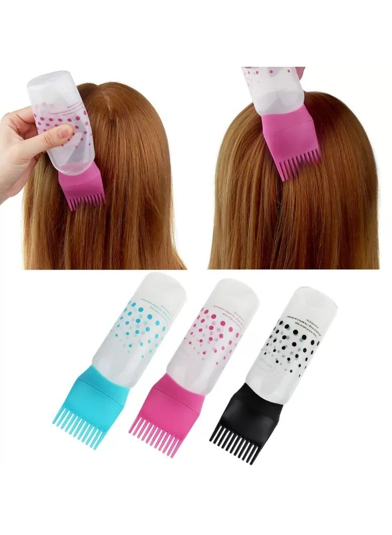 Generic 3pcs Root Comb Applicator Bottle Colorful Plastics Hair Dyeing Bottles Hairdressing Dry Cleaning bottlefor Home Salon  - Image 4