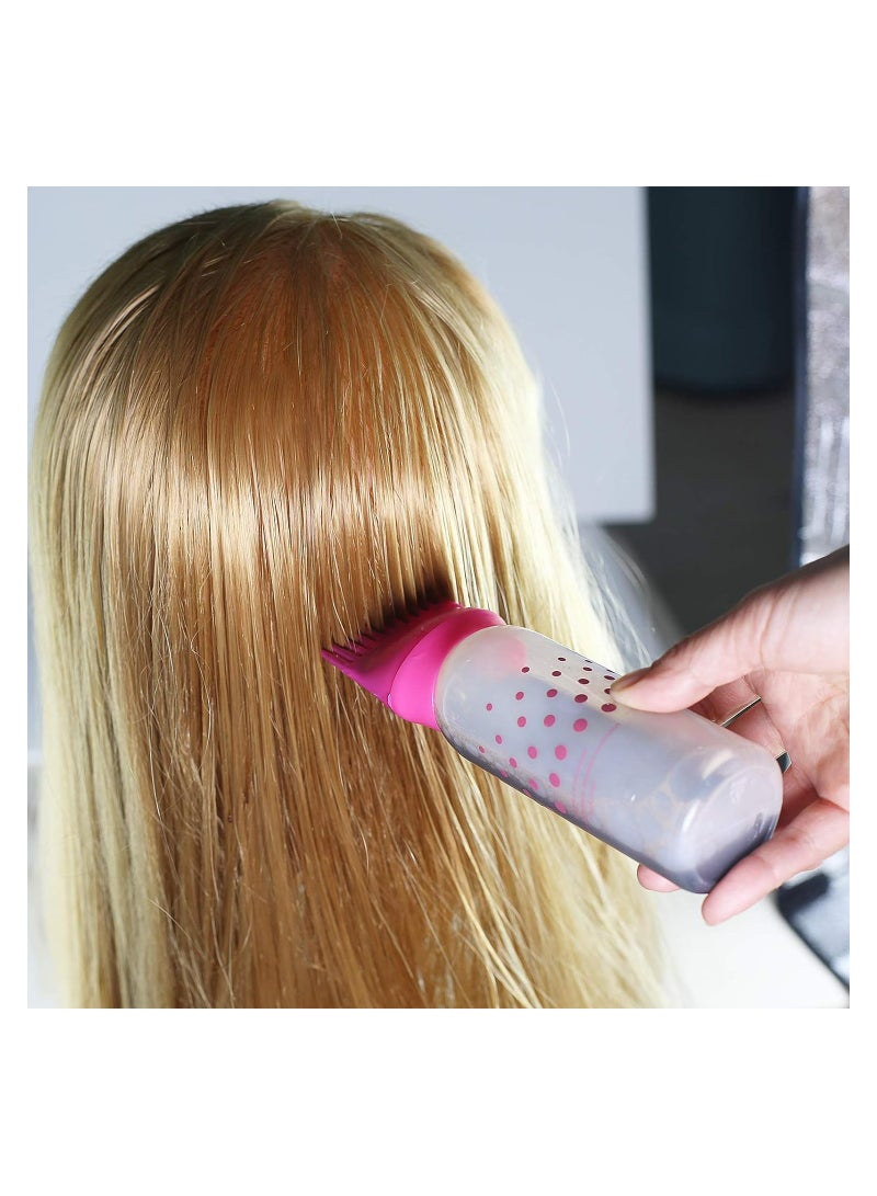 Generic 3pcs Root Comb Applicator Bottle Colorful Plastics Hair Dyeing Bottles Hairdressing Dry Cleaning bottlefor Home Salon  - Image 2