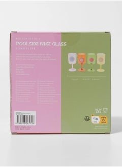 SUNNY LIFE Set of 4 Poolside Plastic Wine Glass Rio Sun Multicolour | Reusable  - Image 1
