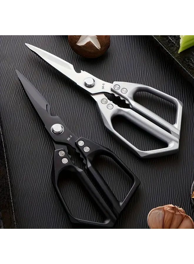 Heavy Duty Stainless Steel Kitchen Scissors Black Sharp Blades Ergonomic Handle Ambidextrous Rust Resistant Professional Chef Home Cook - Image 1