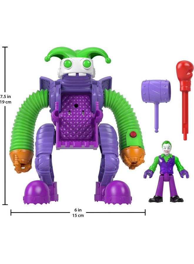 DC Super Friends Fisher-Price Imaginext DC Super Friends The Joker Toy Battling Robot with Poseable Figure & Lights for Pretend Play Kids Ages 3+ Years - Image 3