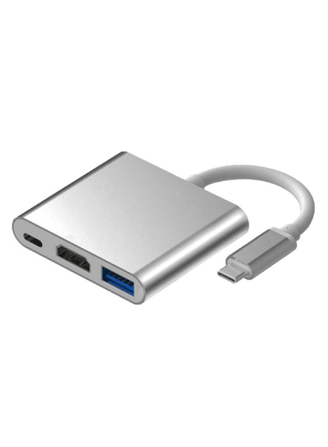 نيبمينينت محول 3 في 1 من منفذ Type C إلى HDMI فضي - Image 2