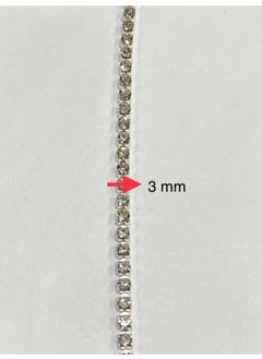 Karan Tuhafiye Karan Haberdashery Stone Strip / Row Stone / 1 Meter / Silver / 3 Mm  - Image 3