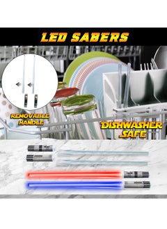 KASTWAVE LED Light Up Lightsaber Chopsticks, 2 Pairs 9 Colors, Reusable Durable Eco-Friendly Lightweight Portable BPA Free Food Safe Kitchen Dinner Party Utensil Tableware Toy Gift  - Image 4