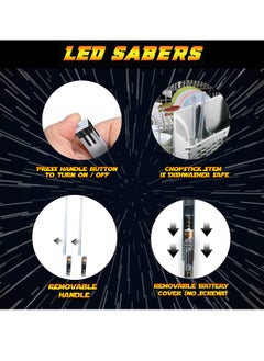KASTWAVE LED Light Up Lightsaber Chopsticks, 2 Pairs 9 Colors, Reusable Durable Eco-Friendly Lightweight Portable BPA Free Food Safe Kitchen Dinner Party Utensil Tableware Toy Gift  - Image 2