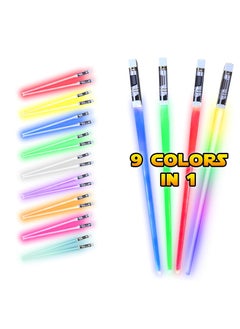 KASTWAVE LED Light Up Lightsaber Chopsticks, 2 Pairs 9 Colors, Reusable Durable Eco-Friendly Lightweight Portable BPA Free Food Safe Kitchen Dinner Party Utensil Tableware Toy Gift  - Image 1