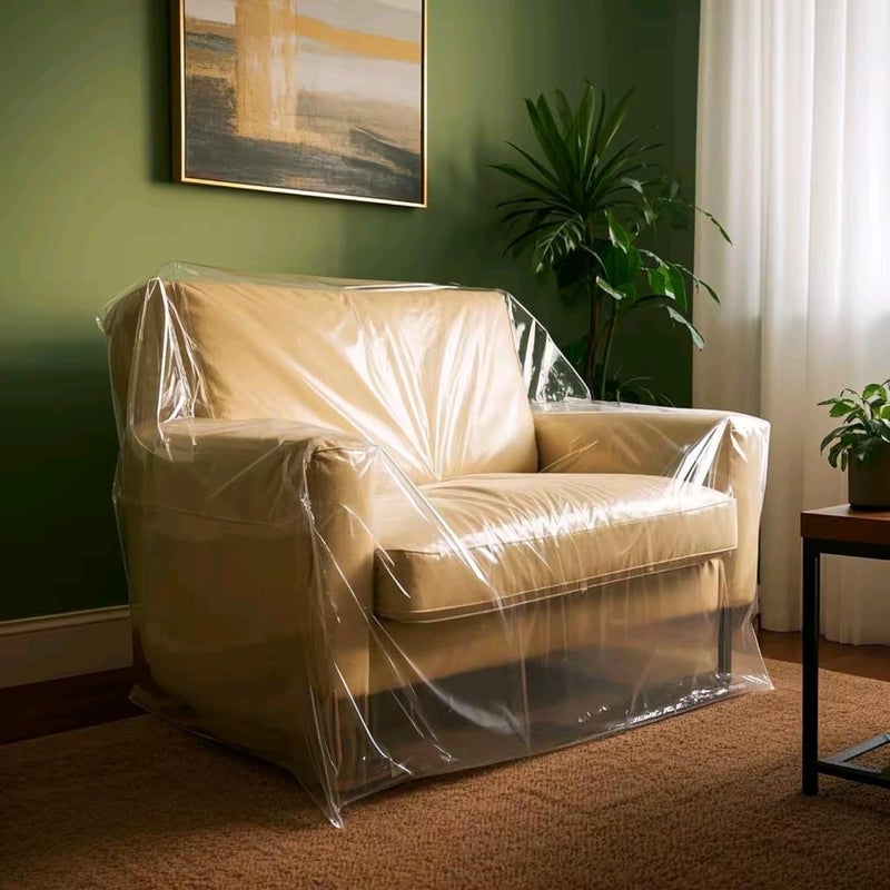 TopSoon Plastic Sofa Cover for Storage or Protection Dust Proof Plastic Couch Cover 134 nches x 46 Inches - Image 5