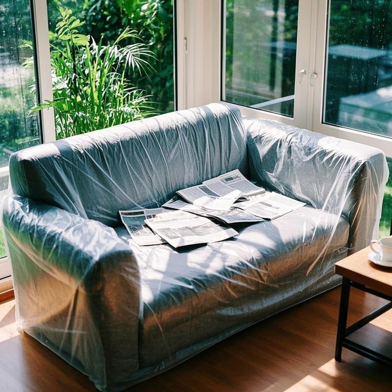 TopSoon Plastic Sofa Cover for Storage or Protection Dust Proof Plastic Couch Cover 134 nches x 46 Inches - Image 4