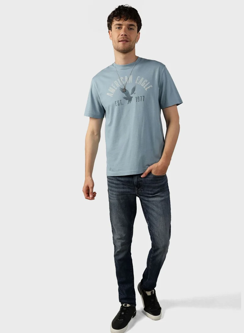 American Eagle Logo Graphic Crew Neck T-Shirt