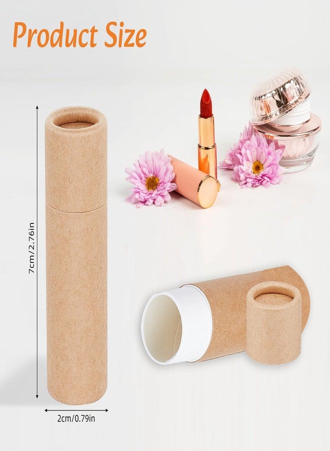 NICENEEDED 15Pcs 0.3oz Paperboard Lip Balm Tubes, Empty Kraft Paper Chapstick Tube Holder, Push-Up Style Solid Lip Gloss Container for DIY Homemade Balm - Image 2