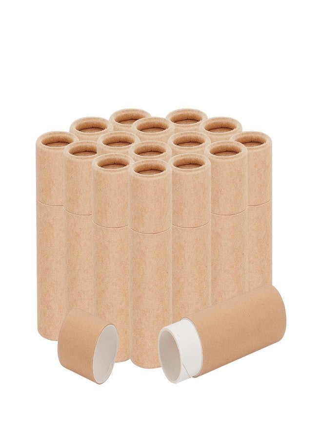 NICENEEDED 15Pcs 0.3oz Paperboard Lip Balm Tubes, Empty Kraft Paper Chapstick Tube Holder, Push-Up Style Solid Lip Gloss Container for DIY Homemade Balm - Image 1