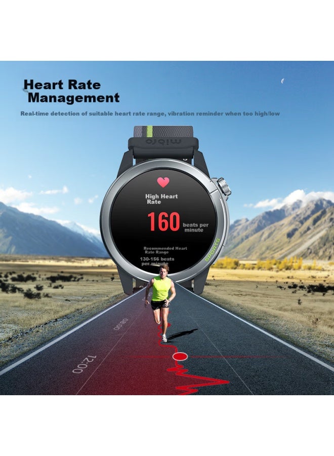 Mibro [subsidies] Yuepaozhe Active2 Running Sports Watch, Marathon Smarch For Outdoor Cycling And Heart Rate Monitoring, Dual-frequency Five-star Positioning 165pace3, Dark Gray - Image 1