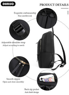 DUNISO Women Backpack Purse, Waterproof Backpack for Girl Woman Black Travel Bookbag Lady Shoulder Bag, Lightweight Ladies Fashion Daily Backpack Anti-theft Casual Daypack  - Image 2