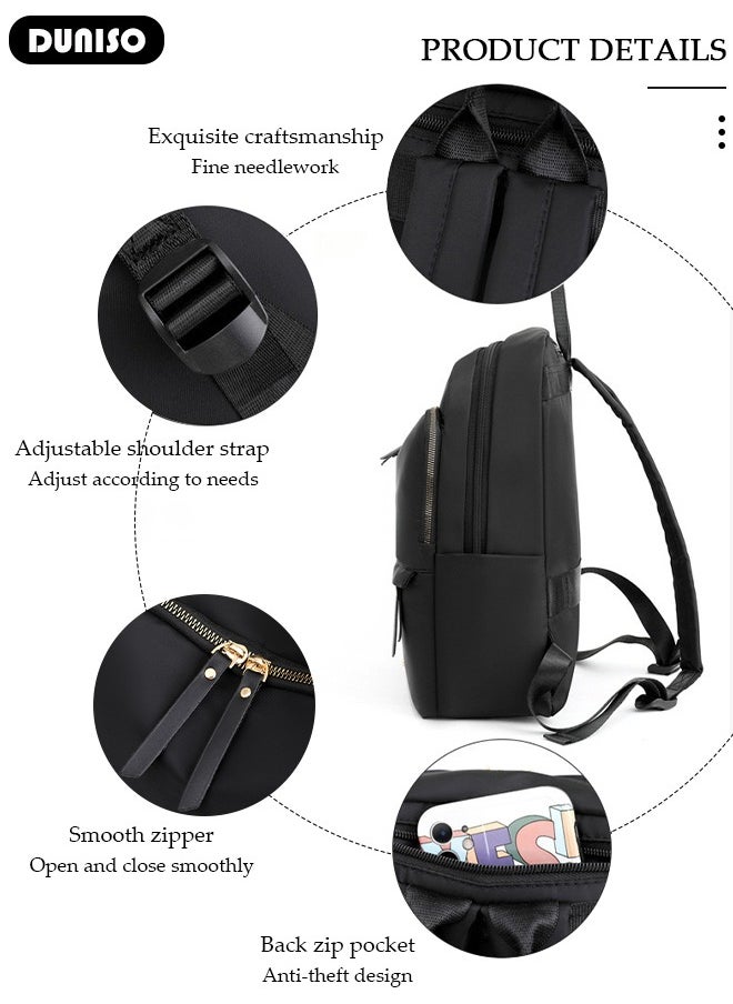 DUNISO Women Backpack Purse, Waterproof Backpack for Girl Woman Black Travel Bookbag Lady Shoulder Bag, Lightweight Ladies Fashion Daily Backpack Anti-theft Casual Daypack  - Image 2