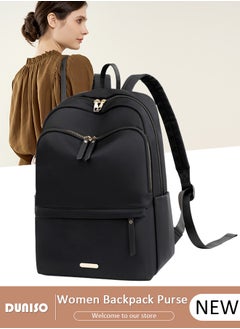 DUNISO Women Backpack Purse, Waterproof Backpack for Girl Woman Black Travel Bookbag Lady Shoulder Bag, Lightweight Ladies Fashion Daily Backpack Anti-theft Casual Daypack  - Image 1