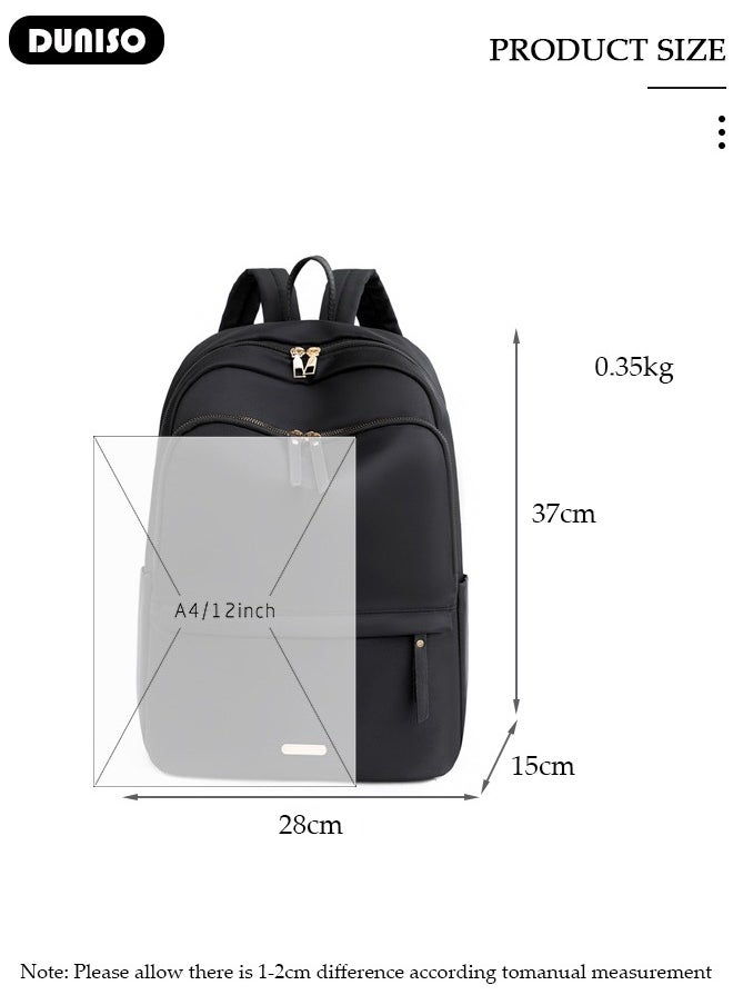 DUNISO Women Backpack Purse, Waterproof Backpack for Girl Woman Black Travel Bookbag Lady Shoulder Bag, Lightweight Ladies Fashion Daily Backpack Anti-theft Casual Daypack  - Image 4