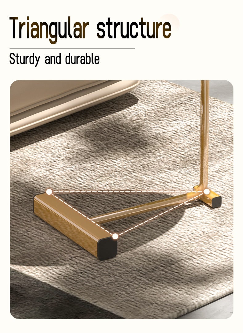 Wood End Table with Metal Frame, Side Table for Sofa and Bed - Image 4