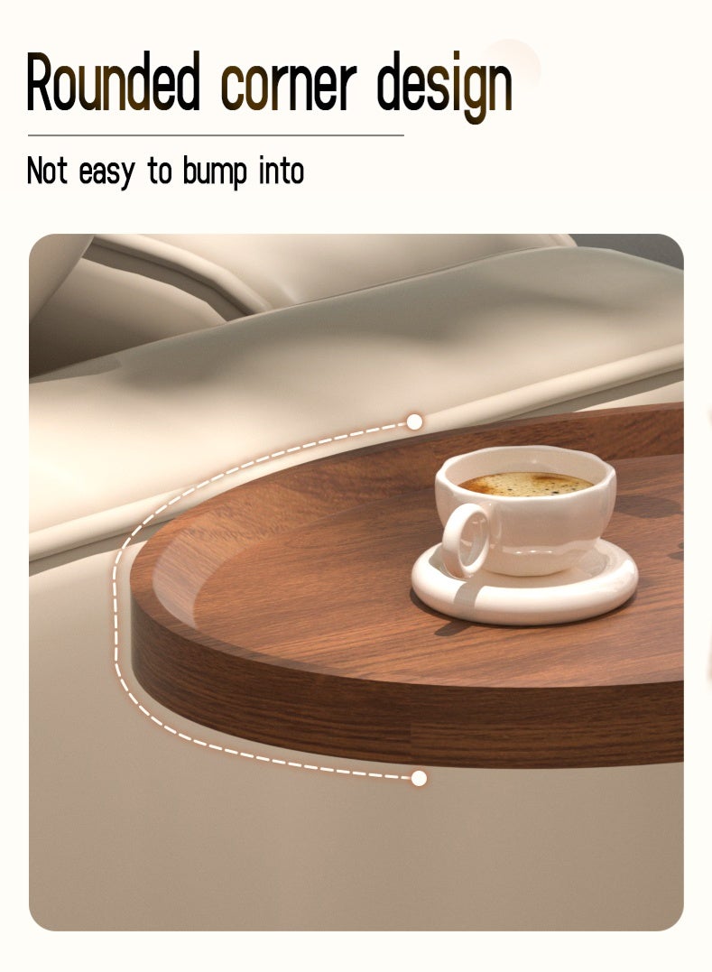 Wood End Table with Metal Frame, Side Table for Sofa and Bed - Image 5