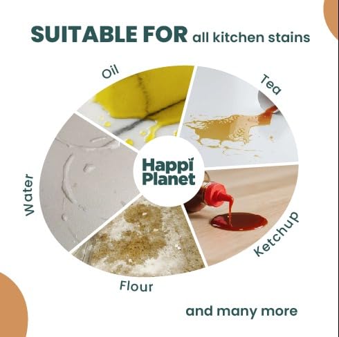 Happi Planet | Reusable Kitchen Towels | Kitchen Cleaner Wipes | 20 Pulls - 2000 Times Washable | Pull Wipe Wash Reuse | Highly Absorbent, Eco-Friendly, Non-Toxic | For Oil, Tea, Ketchup & Flour Stain - Image 3