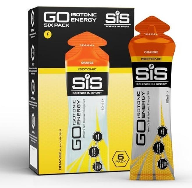 SIS GO Isotonic Energy Gels | 22g Carbohydrates | Low Sugar | Easily Digestible | Gluten Free | No Water Needed | Running Gels | Orange Flavour | 6 Pack - Image 1