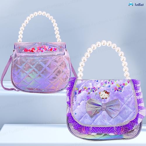 FunBlast Sling Bag for Girls, Fashion Cute Bow Design Hand Bag for Girls Shoulder Bag Stylish Latest Gifts for Kids Age 5-10 Purse for Girl, Cross Body Bag for Woman (Purple) - Image 5