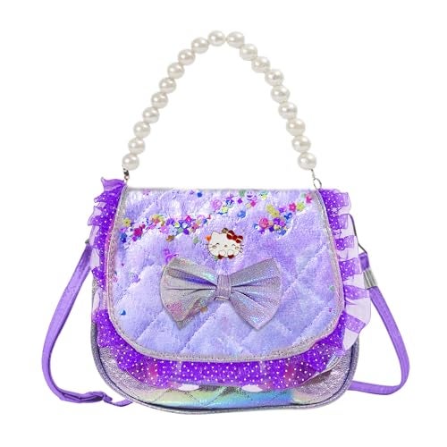 FunBlast Sling Bag for Girls, Fashion Cute Bow Design Hand Bag for Girls Shoulder Bag Stylish Latest Gifts for Kids Age 5-10 Purse for Girl, Cross Body Bag for Woman (Purple) - Image 1