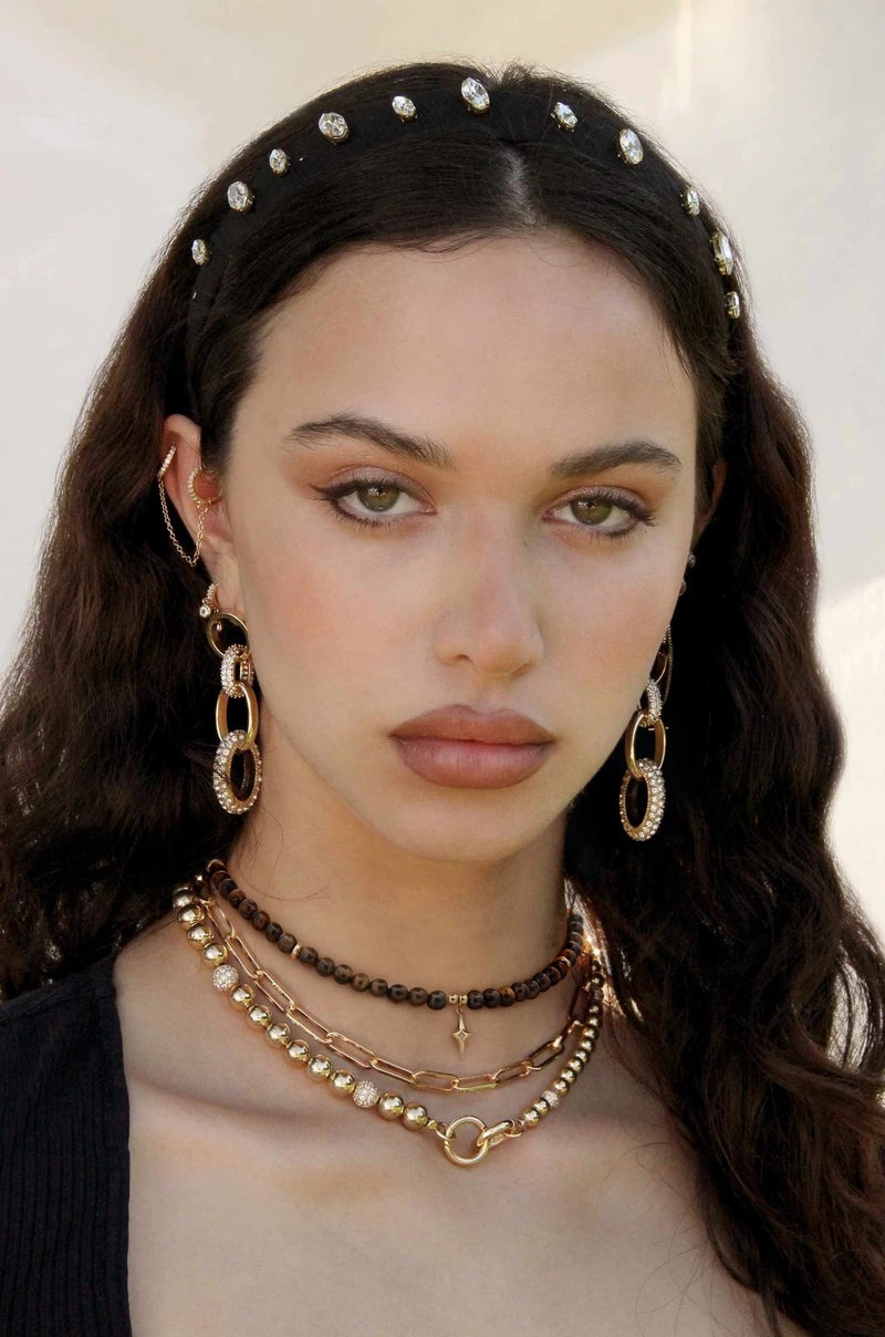 PEARLADA Tiger Eye Beaded Choker, Healing Crystal Necklace for Women, 18k Gold Star Charm Pendant Necklace - Image 5