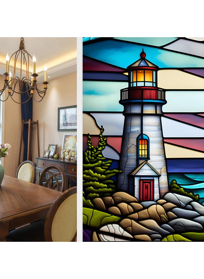 Bluejw BL112-170  Flower Sea Electrostatic Glass Sticker PVC Glue-free Window Sticker Home Decorative Window Glass Sticker - Image 1