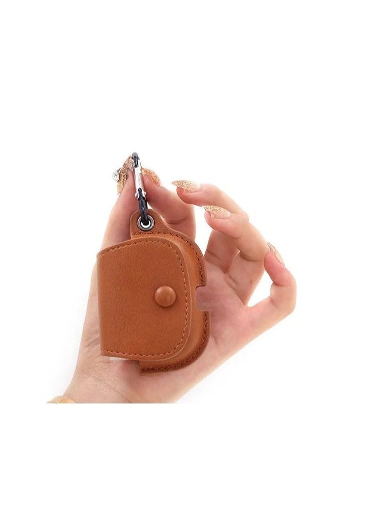 جراب من الجلد الصناعي لسماعات AirPods Pro من الجيل الثاني (2022) - غطاء واقٍ مع سلسلة مفاتيح، حماية من الصدمات بزاوية 360 درجة