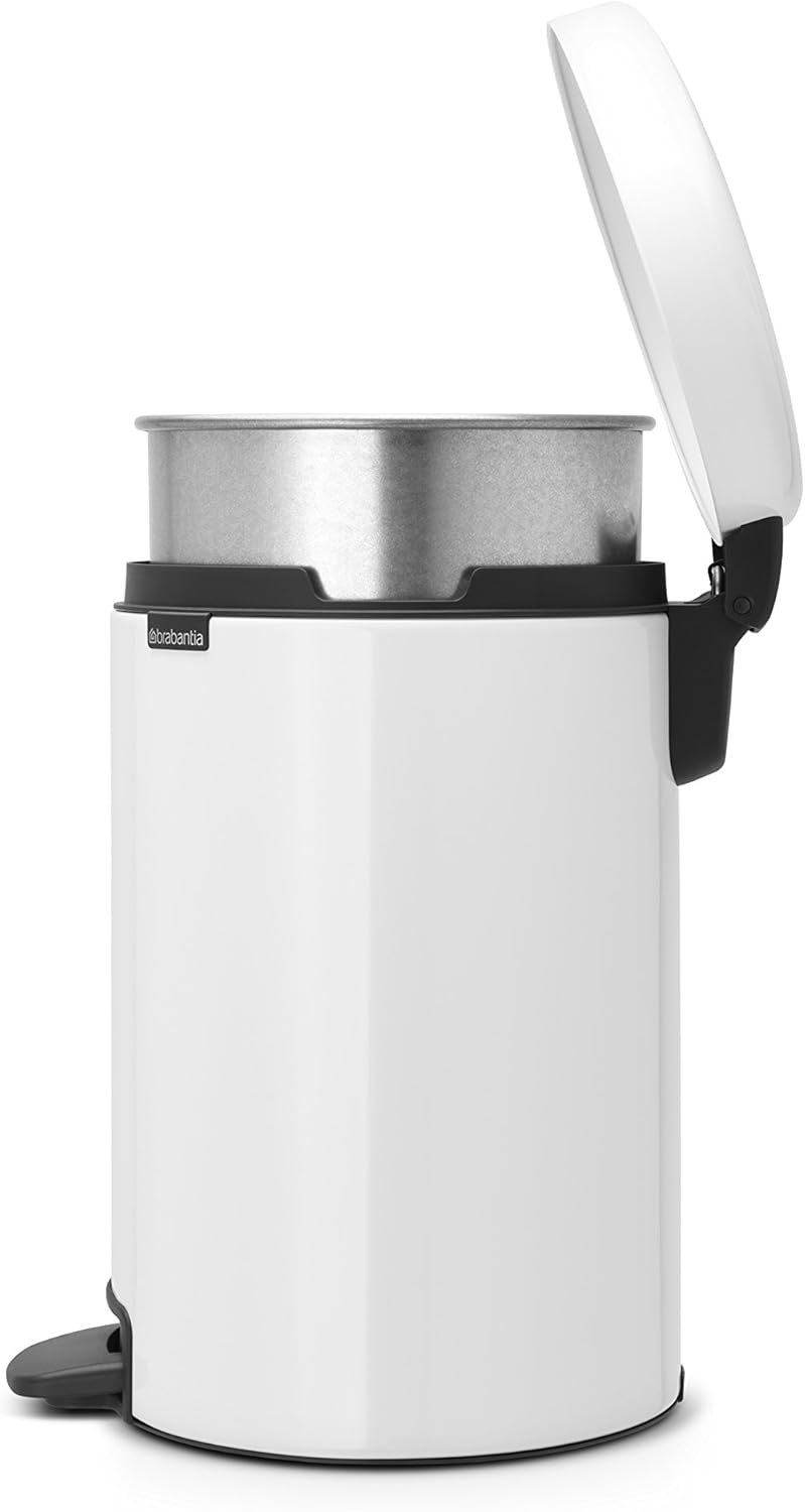 Brabantia 113864 Pedal Bin newIcon with Metal Inner Bucket, 12 Litre - White - Image 3