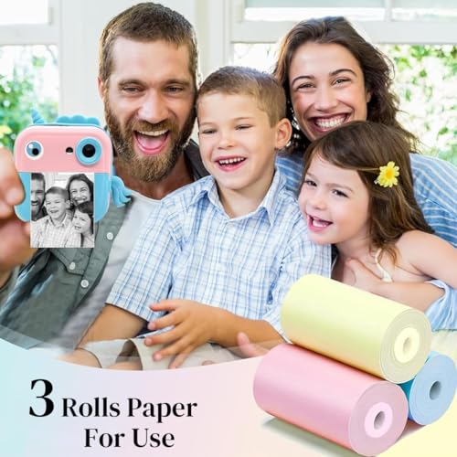 Zeitel® 3 Rolls Thermal Printers Paper, 3 Colors Printer Paper for Mini Sticker Receipt Printer Portable Pocket Printers, Mini Printer Paper Refill for Most Thermal Printer,5 Metres/Roll,57x25mm - Image 4