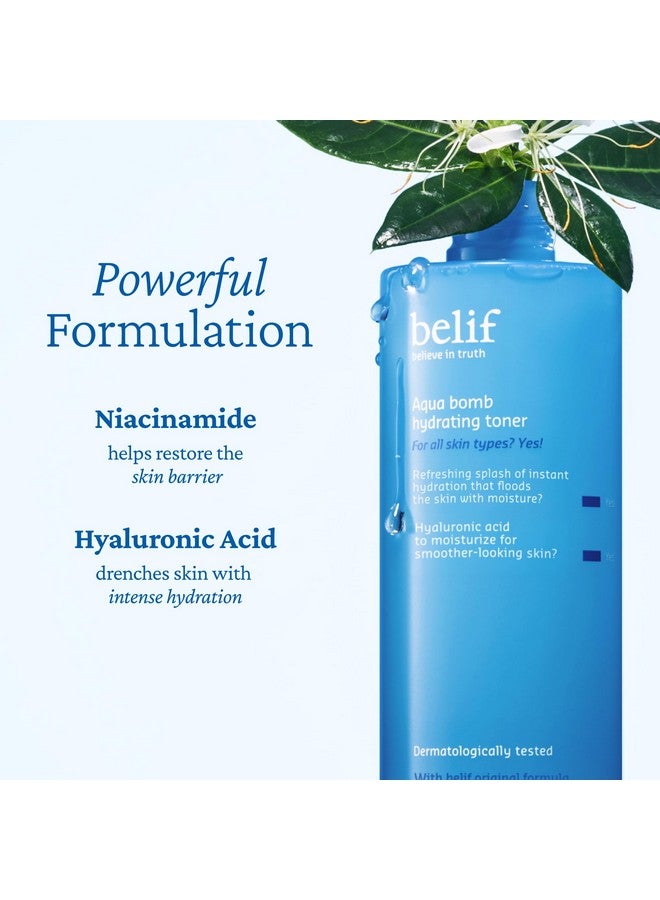 بليف تونر بيليف أكوا بومب المرطب بحمض الهيالورونيك، تونر خفيف الوزن ومرطب للوجه، مناسب للبشرة الجافة وغير المتساوية الملمس، للبشرة العادية والجافة والمختلطة والدهنية، للعناية بالبشرة الكورية - Image 2