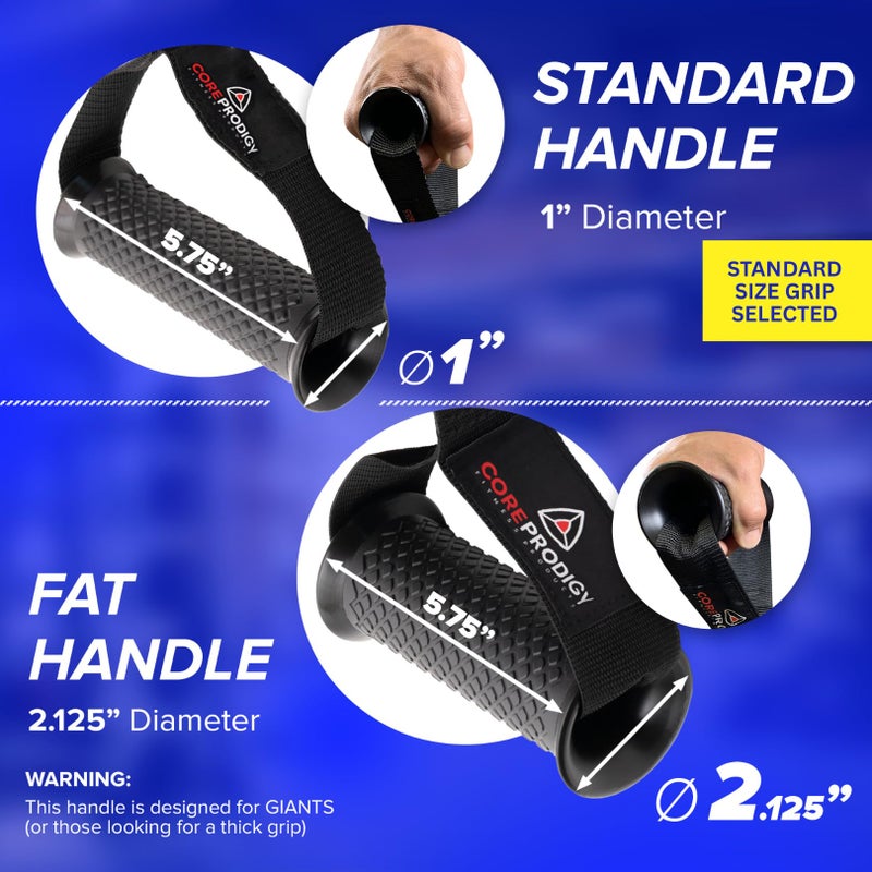 Core Prodigy Heavy Duty Exercise Handles - Grip Attachments for Cable Machine Pulleys, Gym Equipment, Resistance Bands, and Weight Lifting (Standard) - Image 3