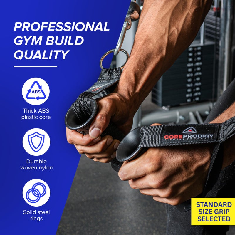 Core Prodigy Heavy Duty Exercise Handles - Grip Attachments for Cable Machine Pulleys, Gym Equipment, Resistance Bands, and Weight Lifting (Standard) - Image 4