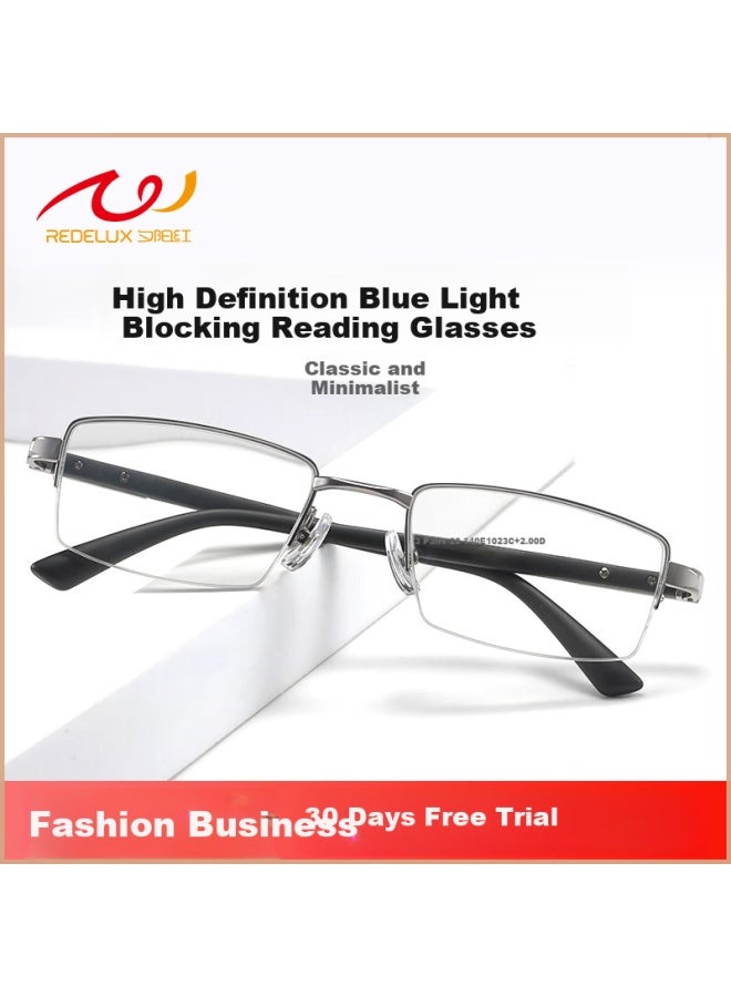 Sunset Red Men's High Definition Anti-blue Light Reading Gl For Middle-aged And Elderly People E1023c +200 Degrees - Image 1