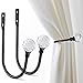 Gudui Curtain Holdbacks, Curtain Tieback Hooks for Drapes Crystal Curtain Holdbacks Holder for Wall Black Curtain - Image 2