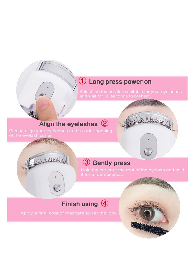 SOLARAE Heated Electric Eyelash Curlers, Handheld Portable Eyelash Curlers, 3 Heating Modes Stable Temperature No Harm to Lashes, Quick Pre-Heat, Long Lasting for Women Makeup Accessories (Pink), 1 Count - Image 4