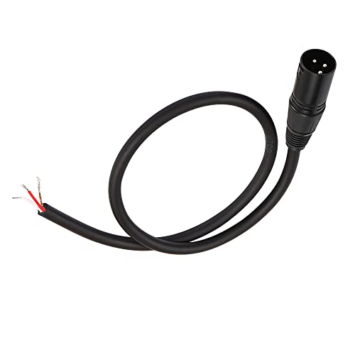 MEIRIYFA XLR Cable Microphone 3pin Pigtail Bare Wire Open End Gold Plated Connector Speaker Cord Replacement Audio Cable for DJ/PA Amplifier Subwoofer -0.5M (XLR Male) - Image 1