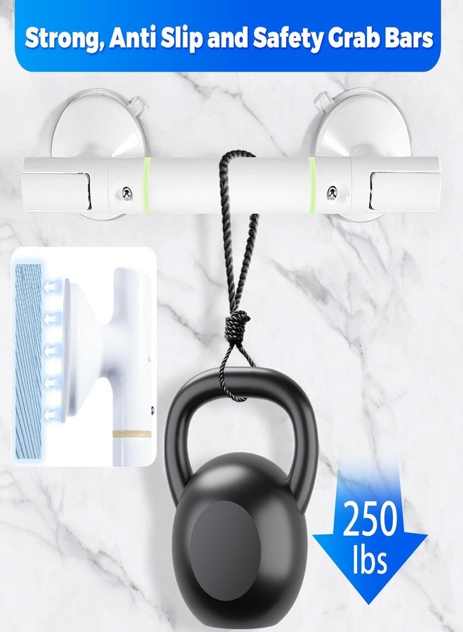 AMZCOM Strong Suction Grab Bar - 2 Pack, Bathroom Safety Handle for Seniors & Elderly, Easy Install No Drill for Bathtub, Toilet & Shower, Ivory White 14Inch - Image 3