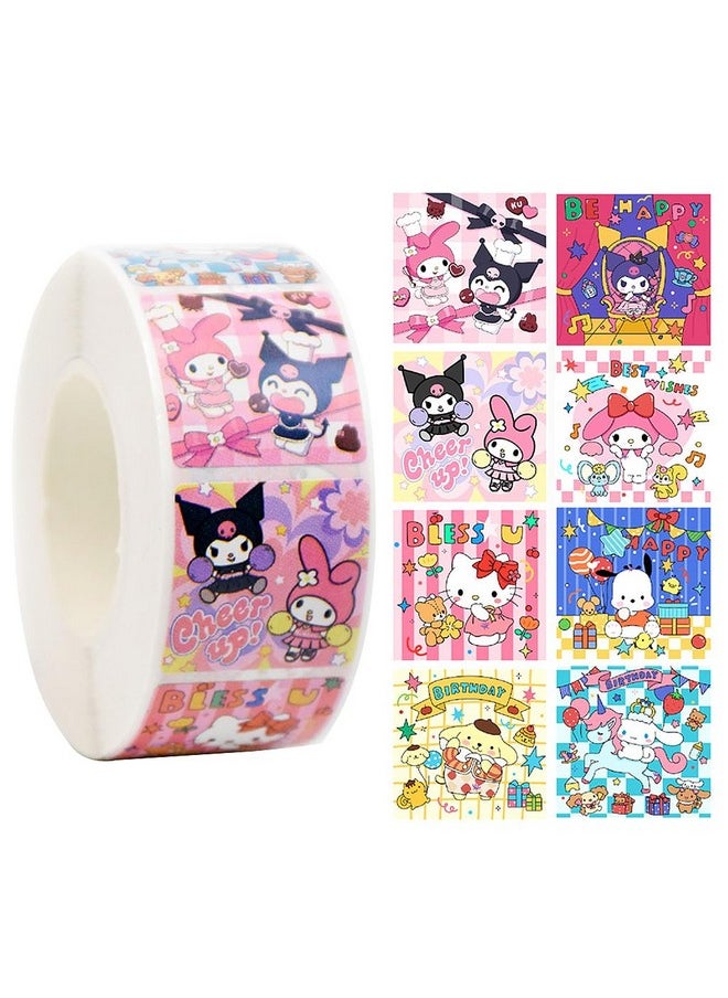HASTHIP HASTHIP® 500Pcs Sanrio Stickers - 8 Designs Kuromi & Sanrio Stickers, Cute Stickers Decals Assorted Kawaii Sticker Gifts for Kids Teens Girls Adults, Ideal DIY Decor & Gift for Sanrio Fans  - Image 1